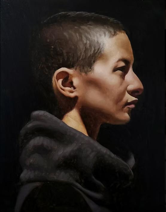 Portrait of Maya in profile