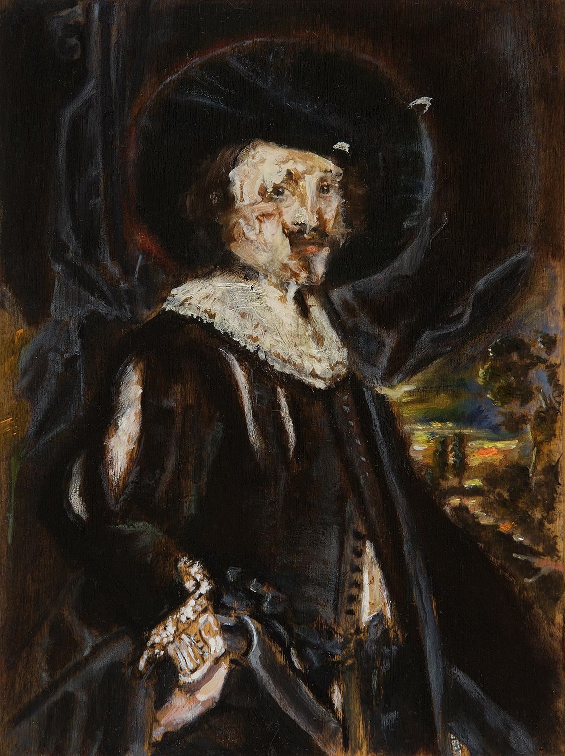Portrait of a Man in a Wide- Brimmed Hat after a Flemish 17th Century Painter, Possibly Jan Cossier