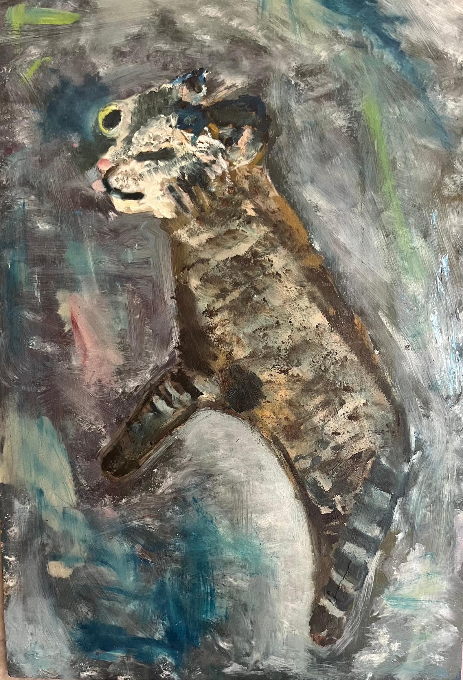 Cat on the way to grandma