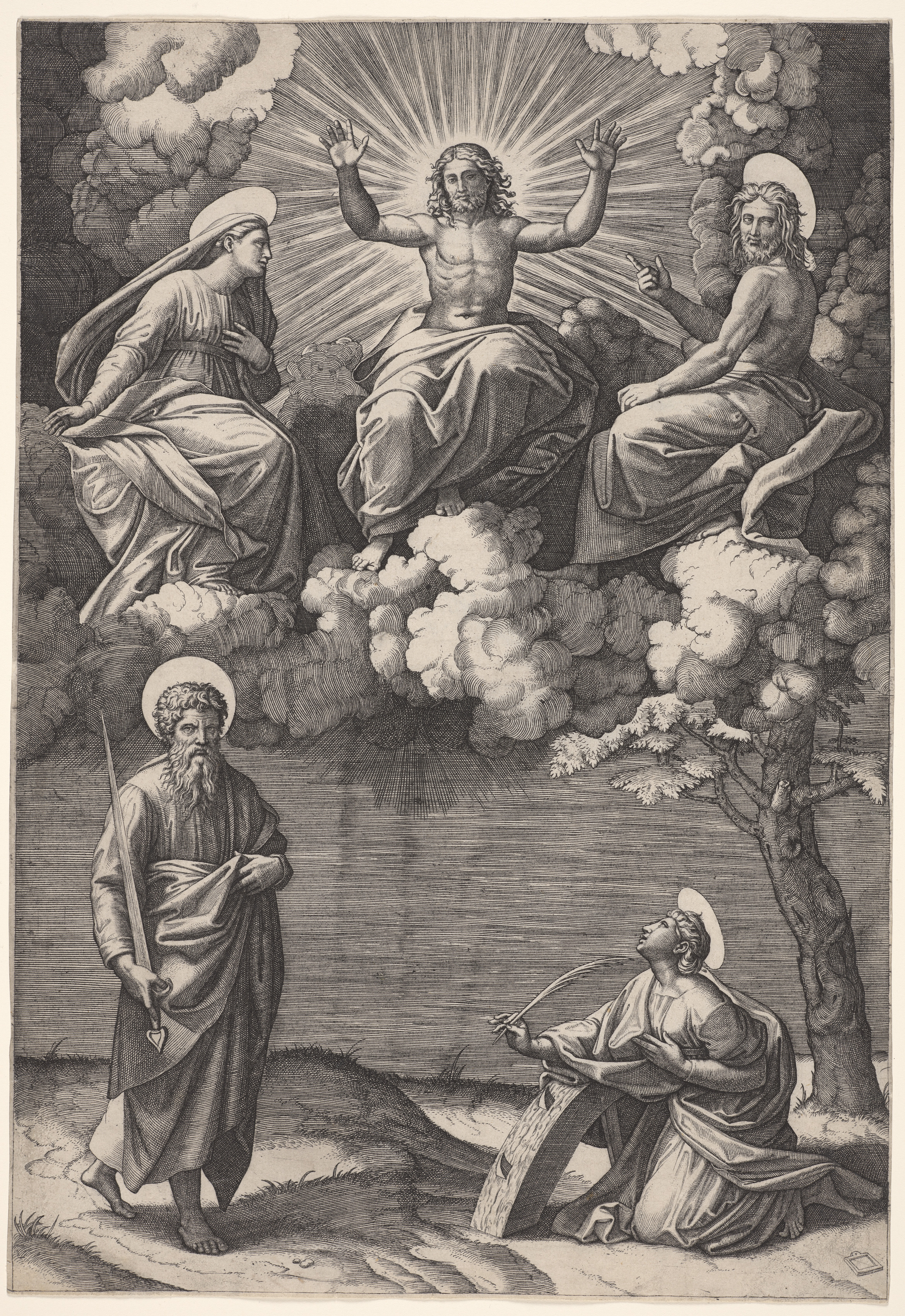 Christ, the Virgin, and St. John the Baptist with Saints Paul and Catherine