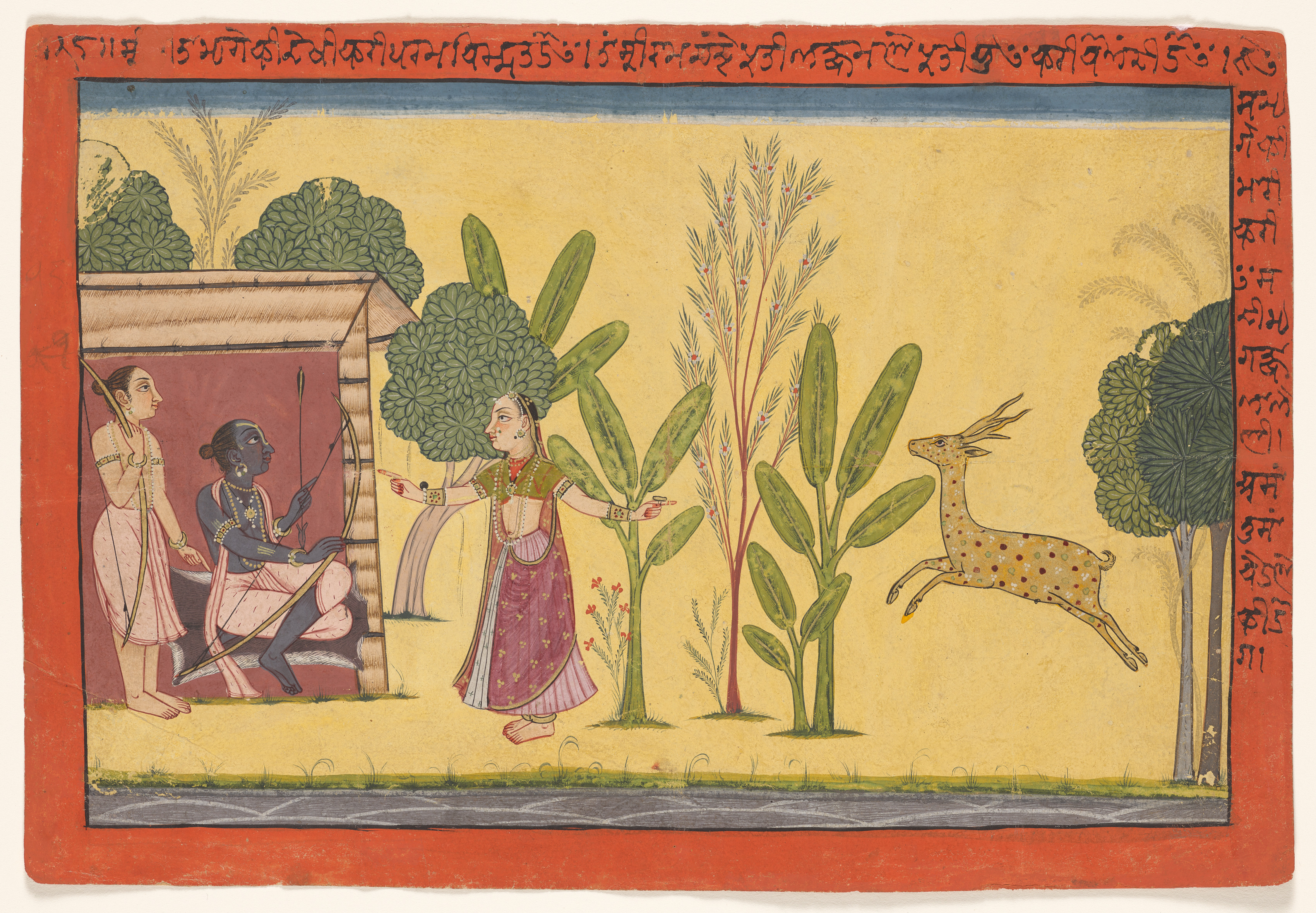 Sita asks Rama to fetch the golden deer, from the “Shangri” Ramayana